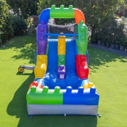Block20Waterslide20frontview 1772151098 16' Double Lane Waterslide (Block Party)
